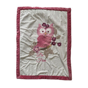 Koala Baby Owl Pink Sherpa Baby Blanket Security Lovey BE FREE Nursery Quilt